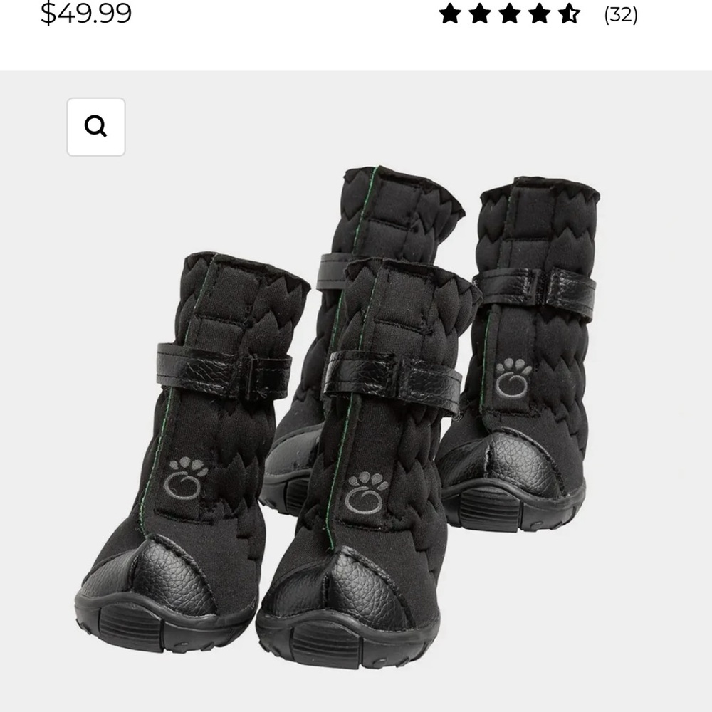 Black Quilted Dog Boots